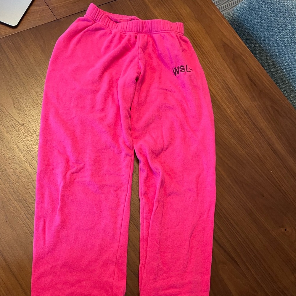 WSLY Ecosoft Bright Pink Orangic Cotten Blend Track Pant XXS